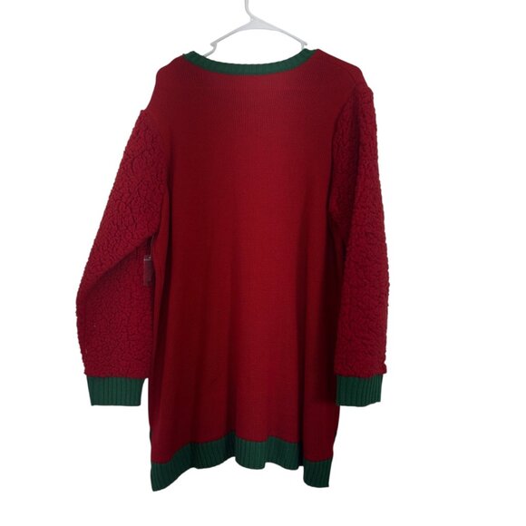 Jane Street Womens SZ 1X Christmas Unicorn Sweater Red Green Sequined Knit - Picture 6 of 8